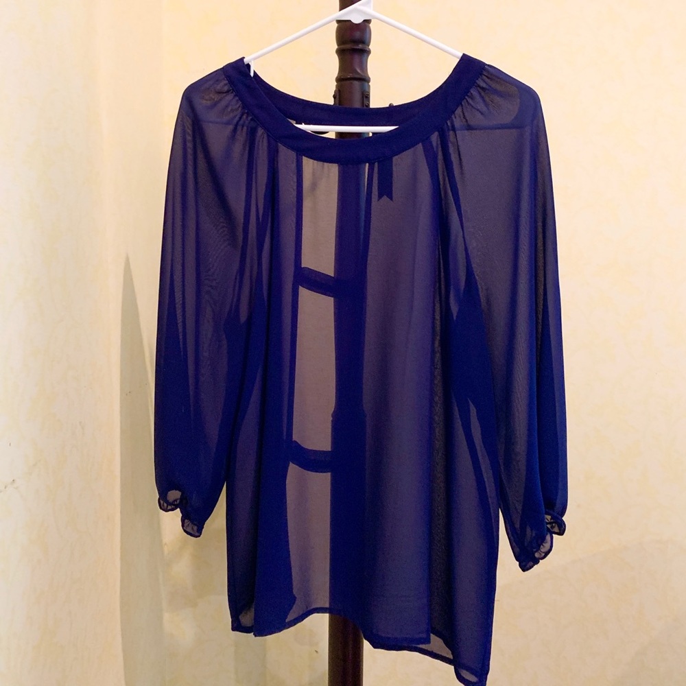 Cobalt blue top with sexy back!